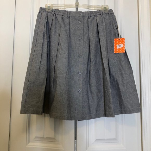 Modcloth Moon Living the Dream Grey Chambray Skirt XL NWT - Picture 3 of 10